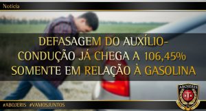 DEFASAGEM DO AUXÍLIO-CONDUÇÃO JÁ CHEGA A 106,45% SOMENTE EM RELAÇÃO À GASOLINA